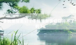 手机重复重启（手机重复重启后开不了机）