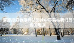 百度搜索收录网站图片中容易被我们忽视的规则