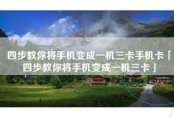四步教你将手机变成一机三卡手机卡「四步教你将手机变成一机三卡」