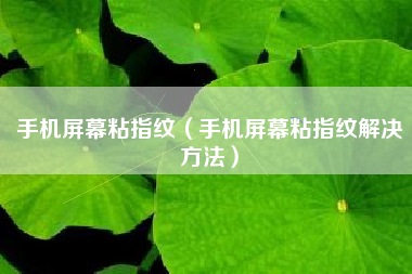 手机屏幕粘指纹（手机屏幕粘指纹解决方法）