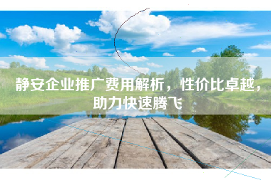 静安企业推广费用解析，性价比卓越，助力快速腾飞